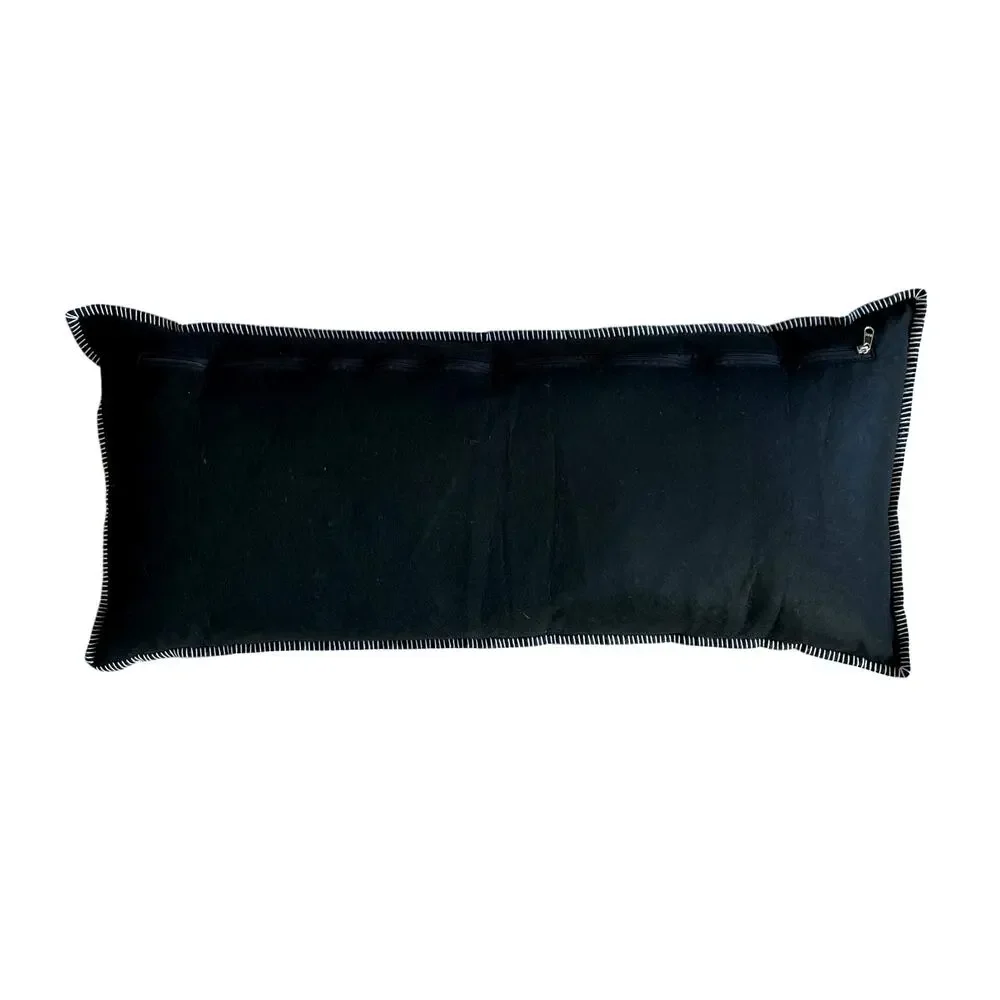 Annie Selke Embroidered LOVE Pillow 15x36 Black & White Valentine Decor NEW